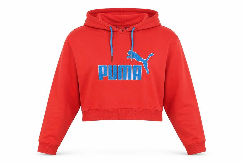 Puma Women's Red Hoodie Size 14 - Logo Pullover