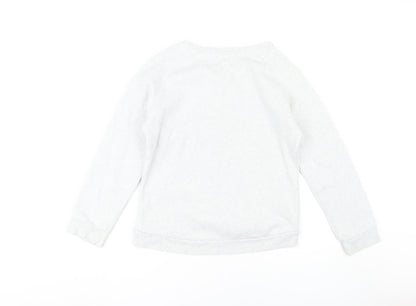 Back view of Candy Couture girls’ white pullover sweatshirt, size 15