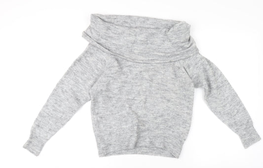 H&M Women Grey Cowl Neck Jumper XS