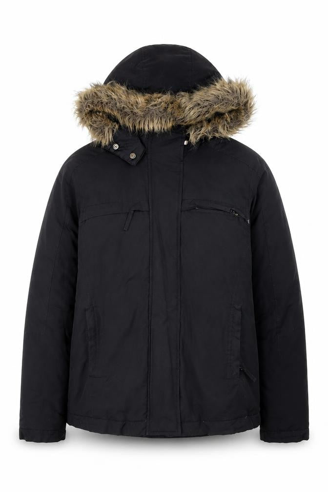 Alfani Women's Black Puffer Jacket with Hood, Size S