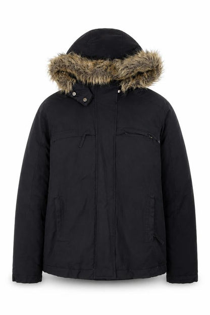 Alfani Women's Black Puffer Jacket with Hood, Size S