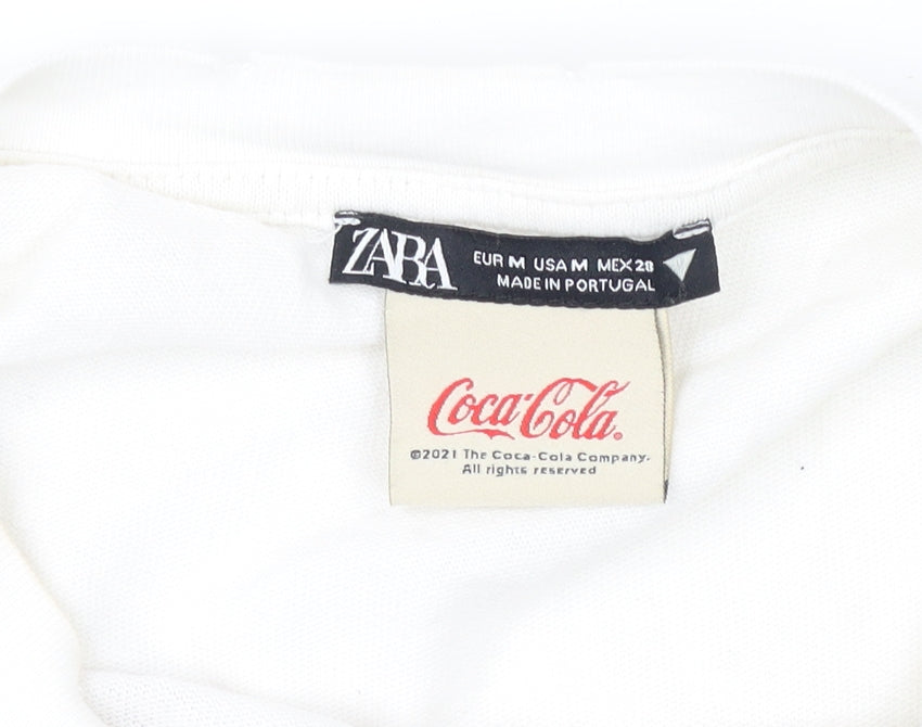 Zara Coca-Cola Unisex White T-Shirt Medium