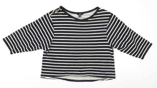 BDG Women's Black Striped Pullover Jumper M