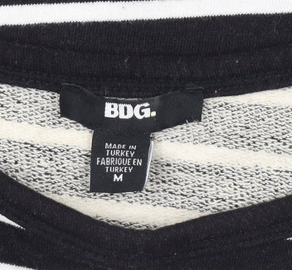 Brand and care label for BDG Women's Black Striped jumper M
