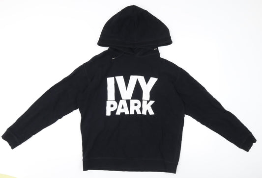 Ivy Park Women's Black Hooded Pullover Jumper