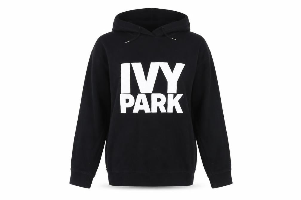 Ivy Park Women's Black Hooded Pullover Jumper