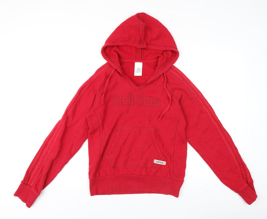 Adidas Women's Red Pullover Hoodie Jumper Size 10