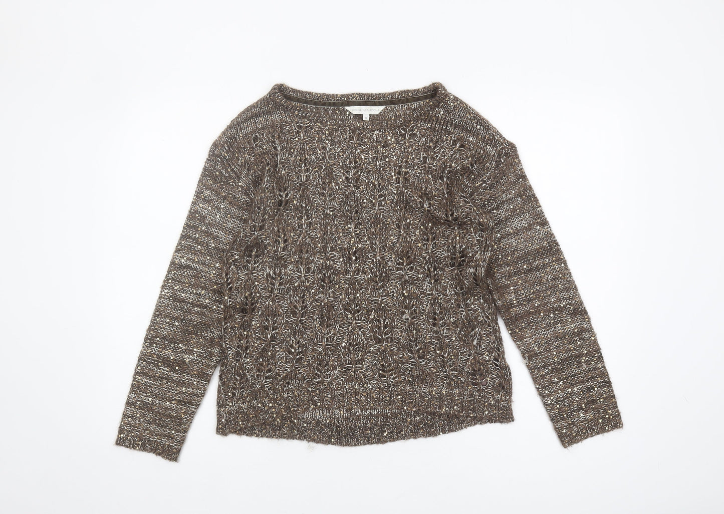 Rocha John Rocha Women's Brown Sequin Pullover Jumper Size 10