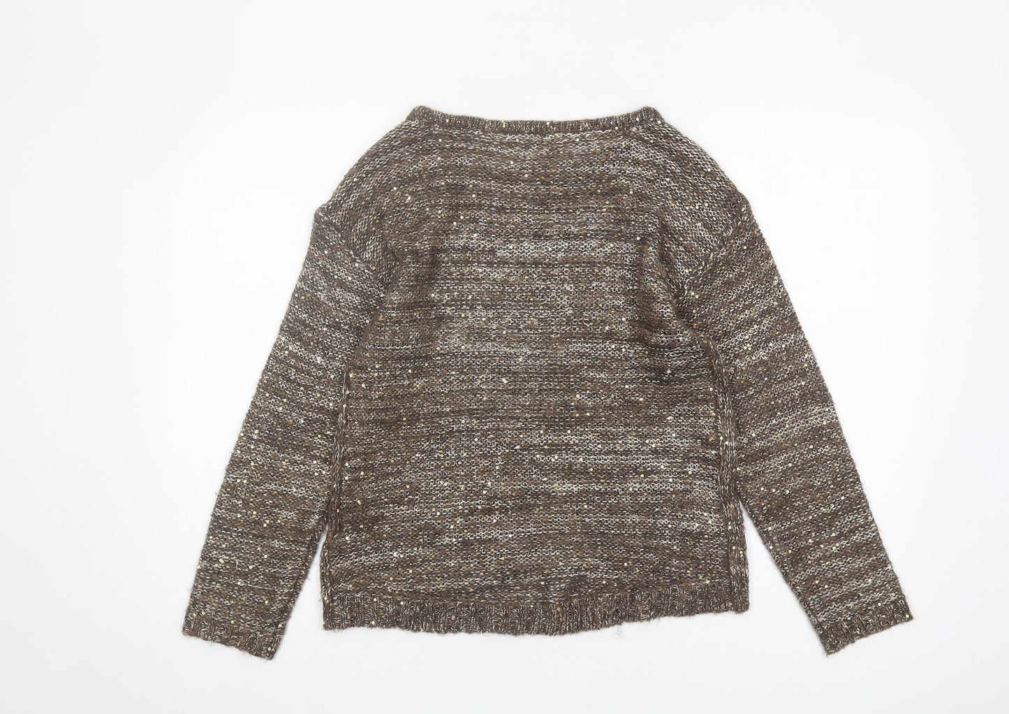Rocha John Rocha Women's Brown Sequin Pullover Jumper Size 10