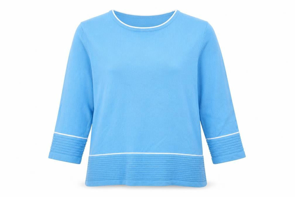 Bassini Women's Blue Pullover Jumper, Size M, Crew Neck