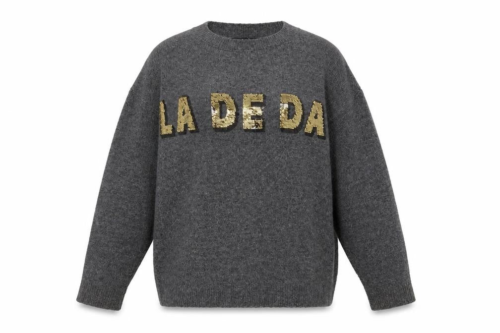 Next Women's Grey Sequin Pullover Jumper, Size M