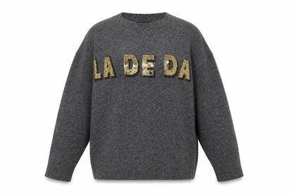 Next Women's Grey Sequin Pullover Jumper, Size M