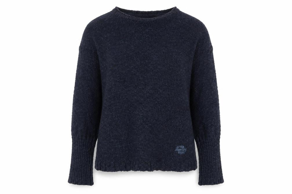 Superdry Womens Blue Knit Jumper L Round Neck
