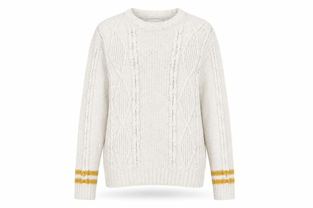 American Eagle Outfitters Women’s Ivory Cable-Knit Pullover XL