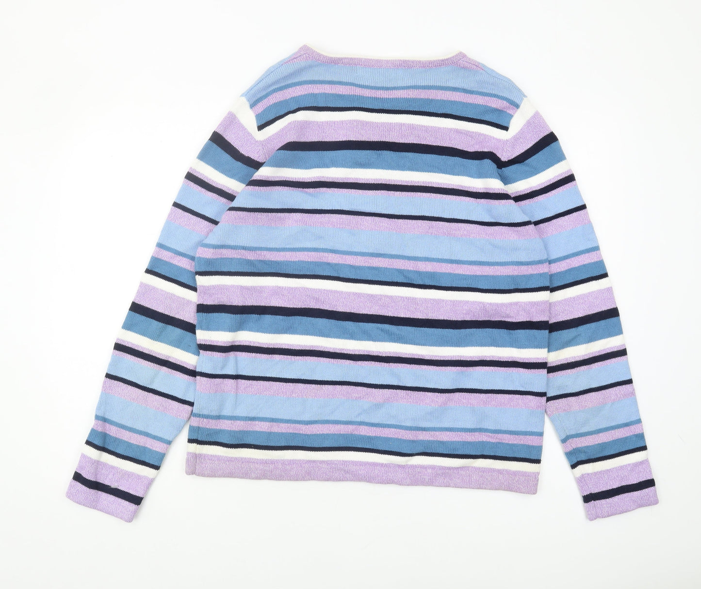 Isle Essentials Women's Multicoloured V-Neck Pullover, Size L