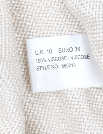 Minuet Women's Beige Long Sleeve Knit Jumper Size 10