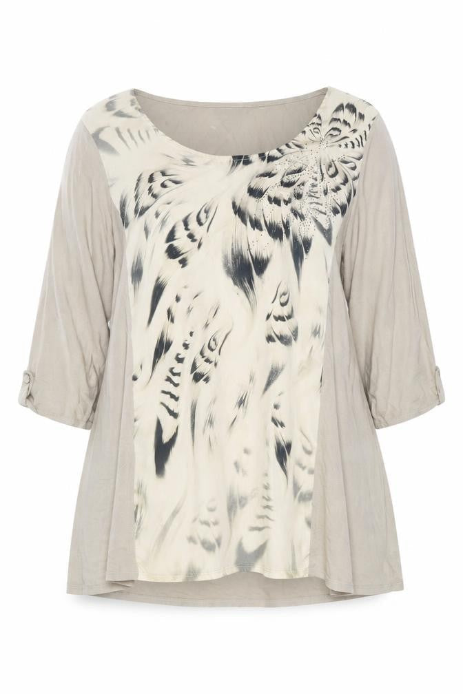 Wallis Women Beige Animal Print Tunic Blouse XL