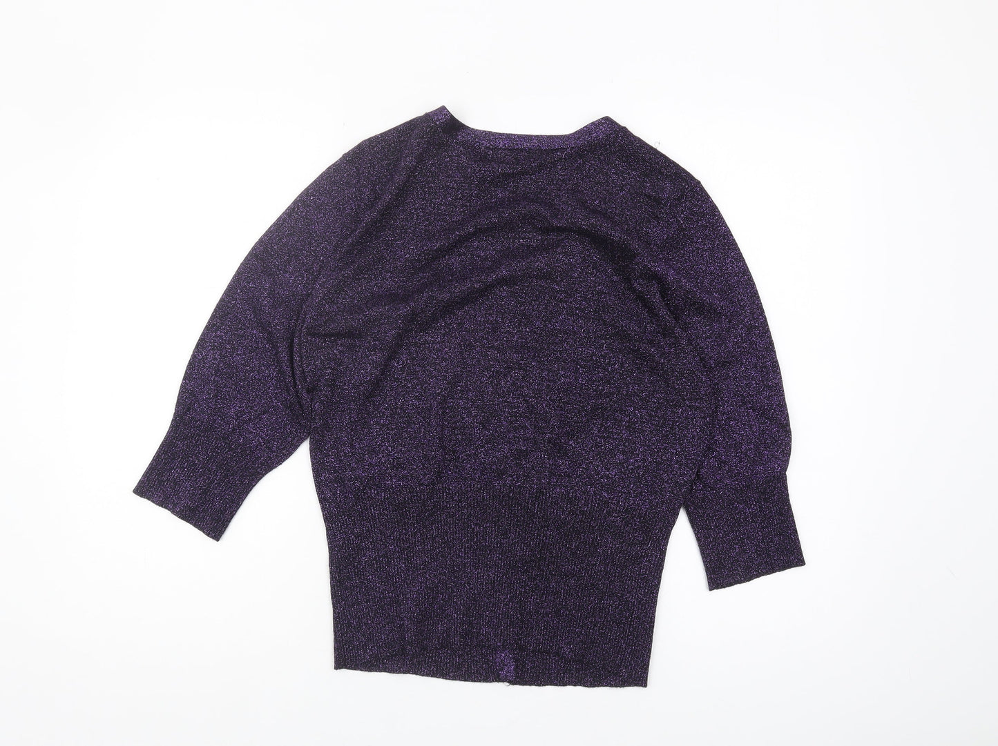 Wallis Women's Purple Glitter Cardigan Size 18