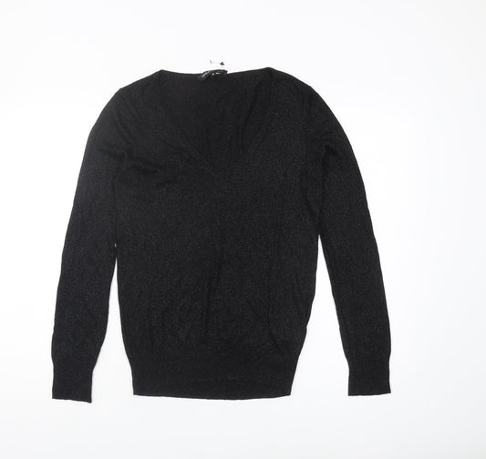 Great Plains Women's Black V-Neck Pullover Jumper M