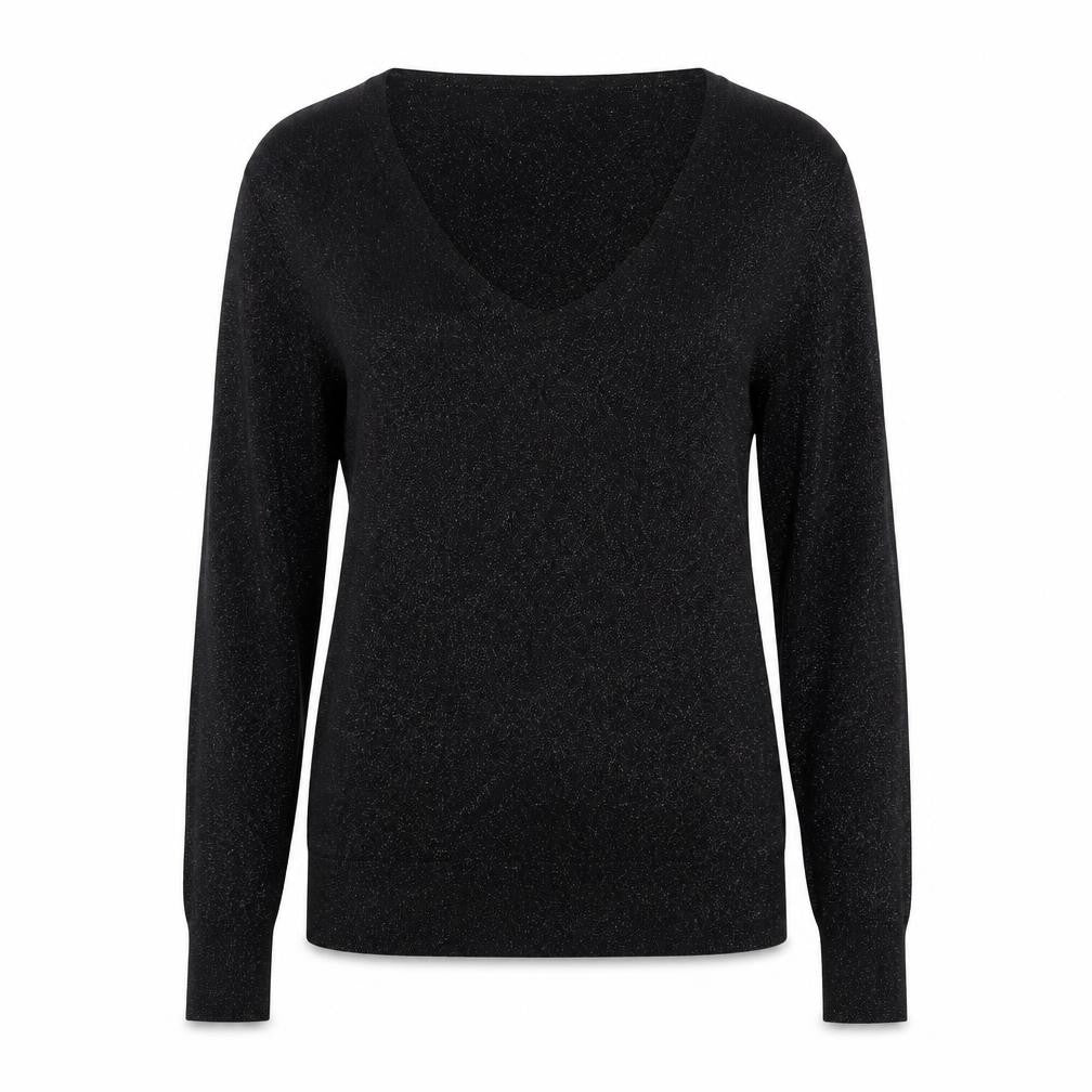 Great Plains Women's Black V-Neck Pullover Jumper M