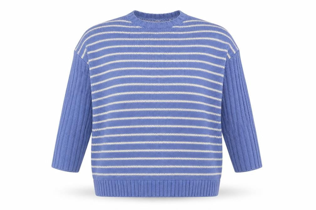AND/OR Women’s Blue Striped Pullover Jumper