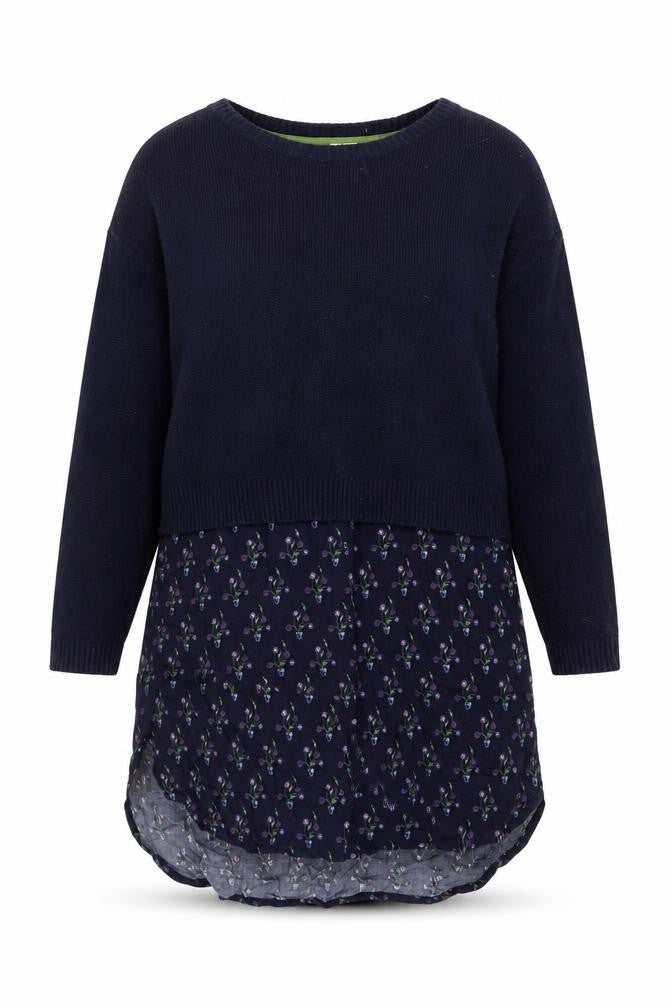 White Stuff Women's Blue Floral Pullover Jumper Size 12