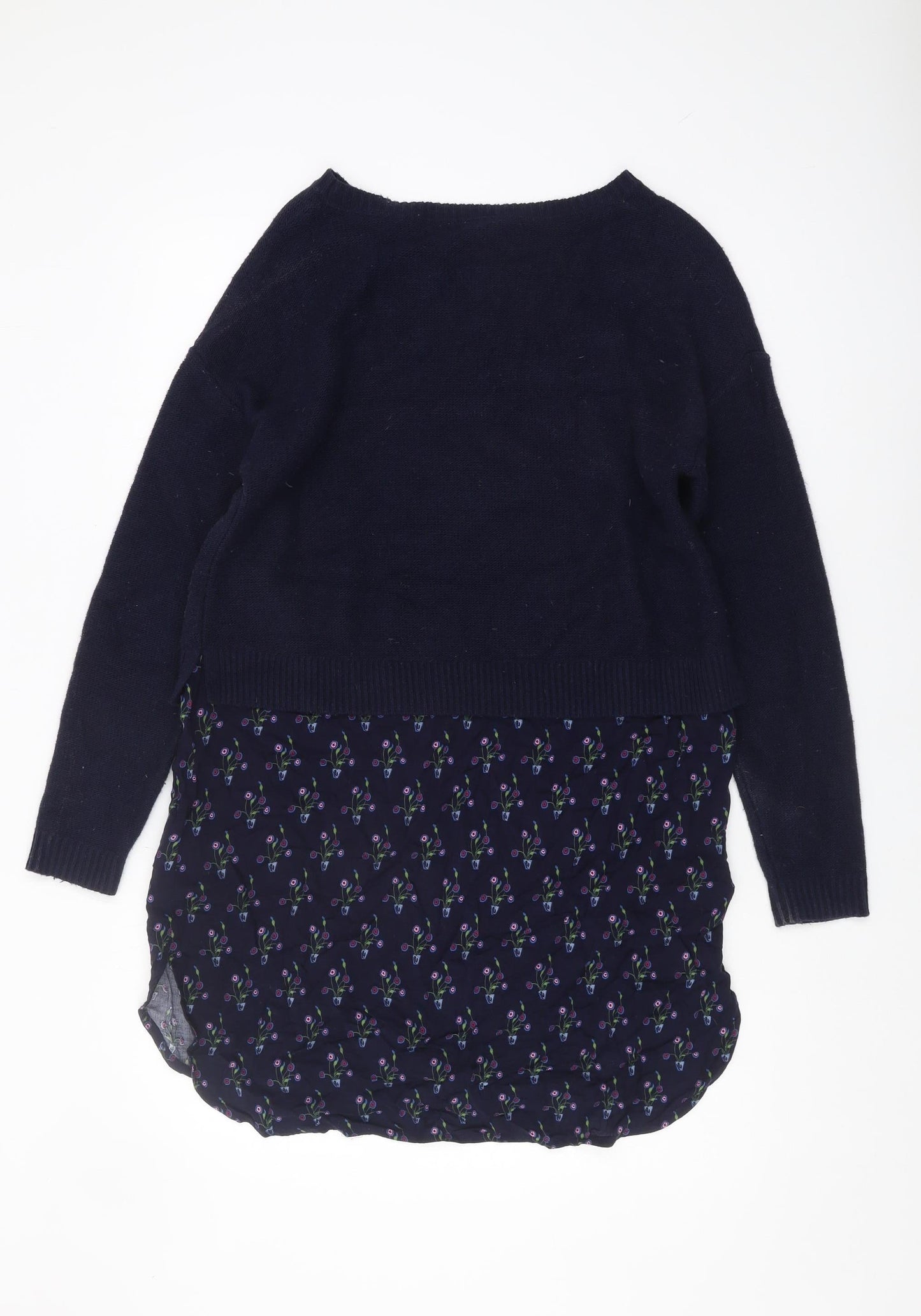 White Stuff Women's Blue Floral Pullover Jumper Size 12