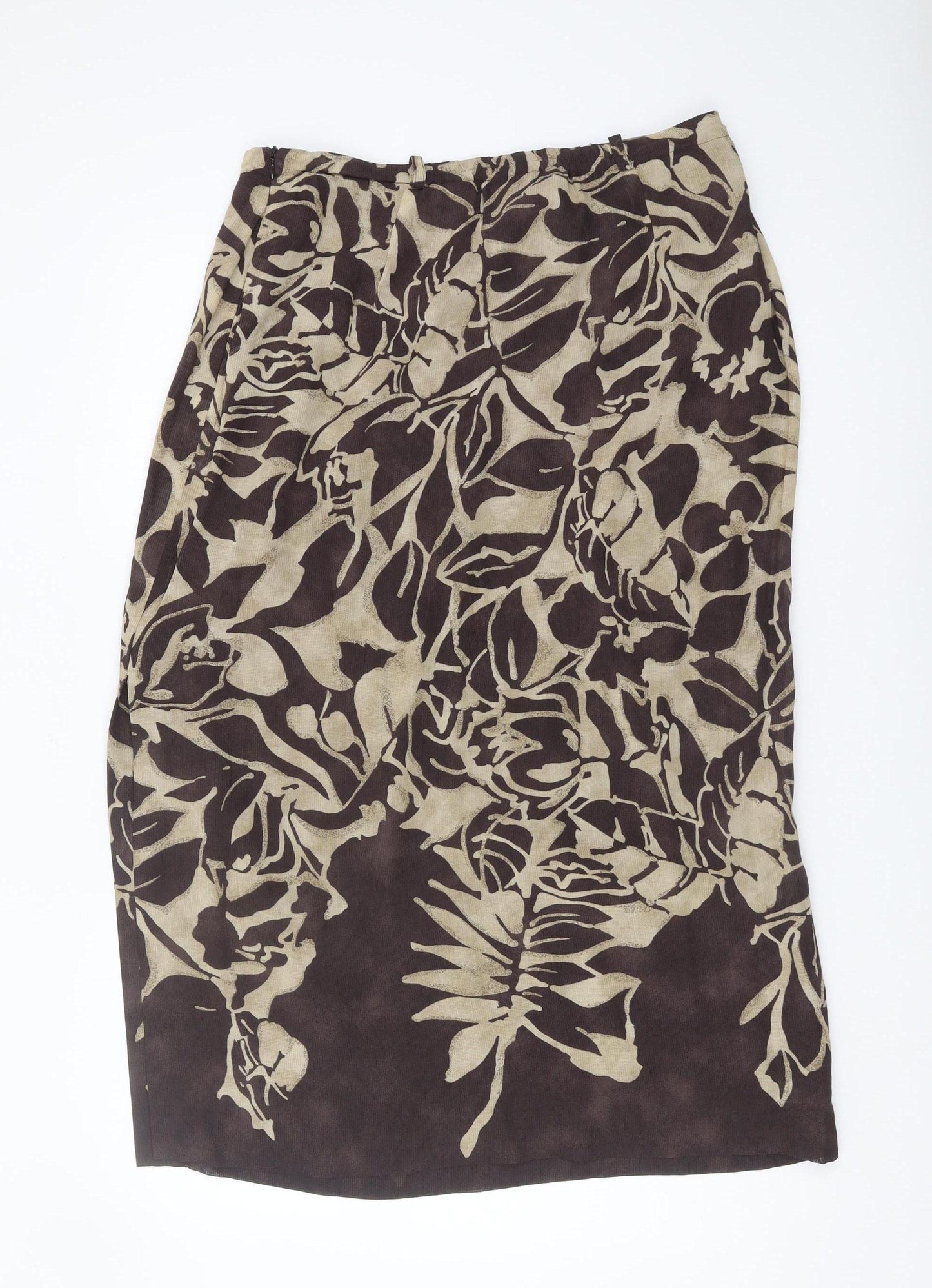 Brown Floral Women's Pencil Skirt Size 16