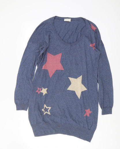 Wrap Women's Blue Star Pullover Jumper, Size S