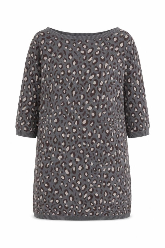 Monsoon Women's Grey Animal Print Pullover L