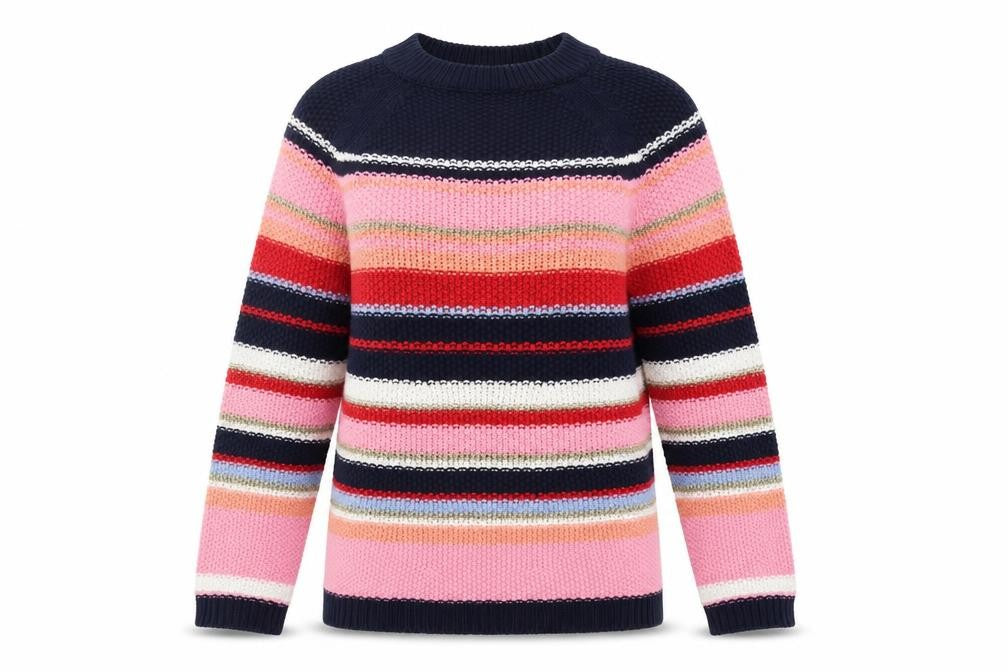Marks & Spencer Women's Multicoloured Striped Pullover Jumper Size 10