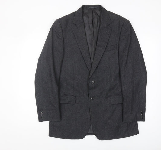 Jaeger Men's Grey 38R Wool Blazer Jacket