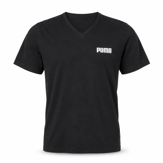 Puma Men's Black Crew Neck T-Shirt, Size M, Cotton