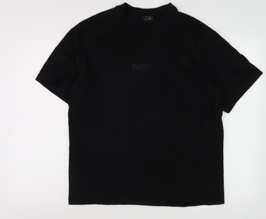 Bershka Men's Black S T-Shirt, Crew Neck, Short Sleeve