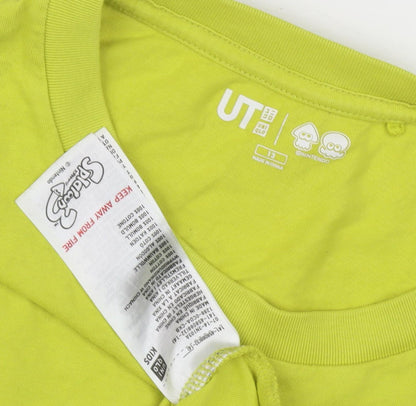 Uniqlo Boys Green T-Shirt - Splatoon, 13 Years