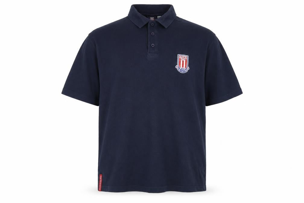 Stoke City Men's Navy Polo Shirt 2XL Short Sleeve