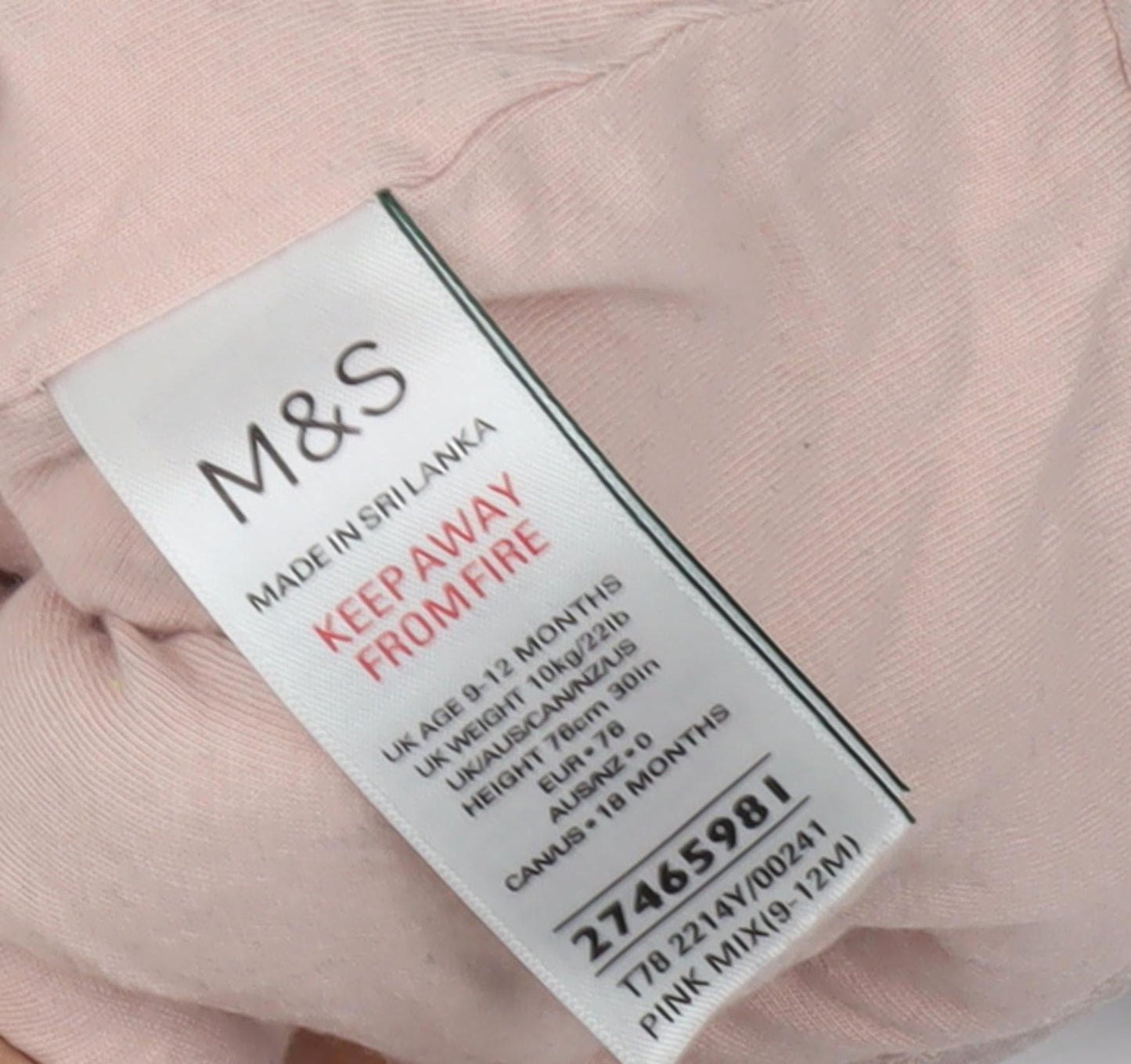 Marks and Spencer Girls Pink Heart Jacket, 12 Months