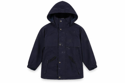 Front view of Target Dry boys’ blue waterproof hooded rain coat 3-4 years