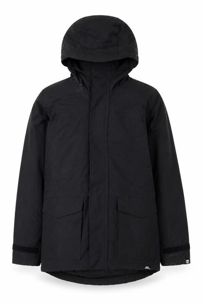 Front view of Regatta boys’ black waterproof parka jacket 9-10 years