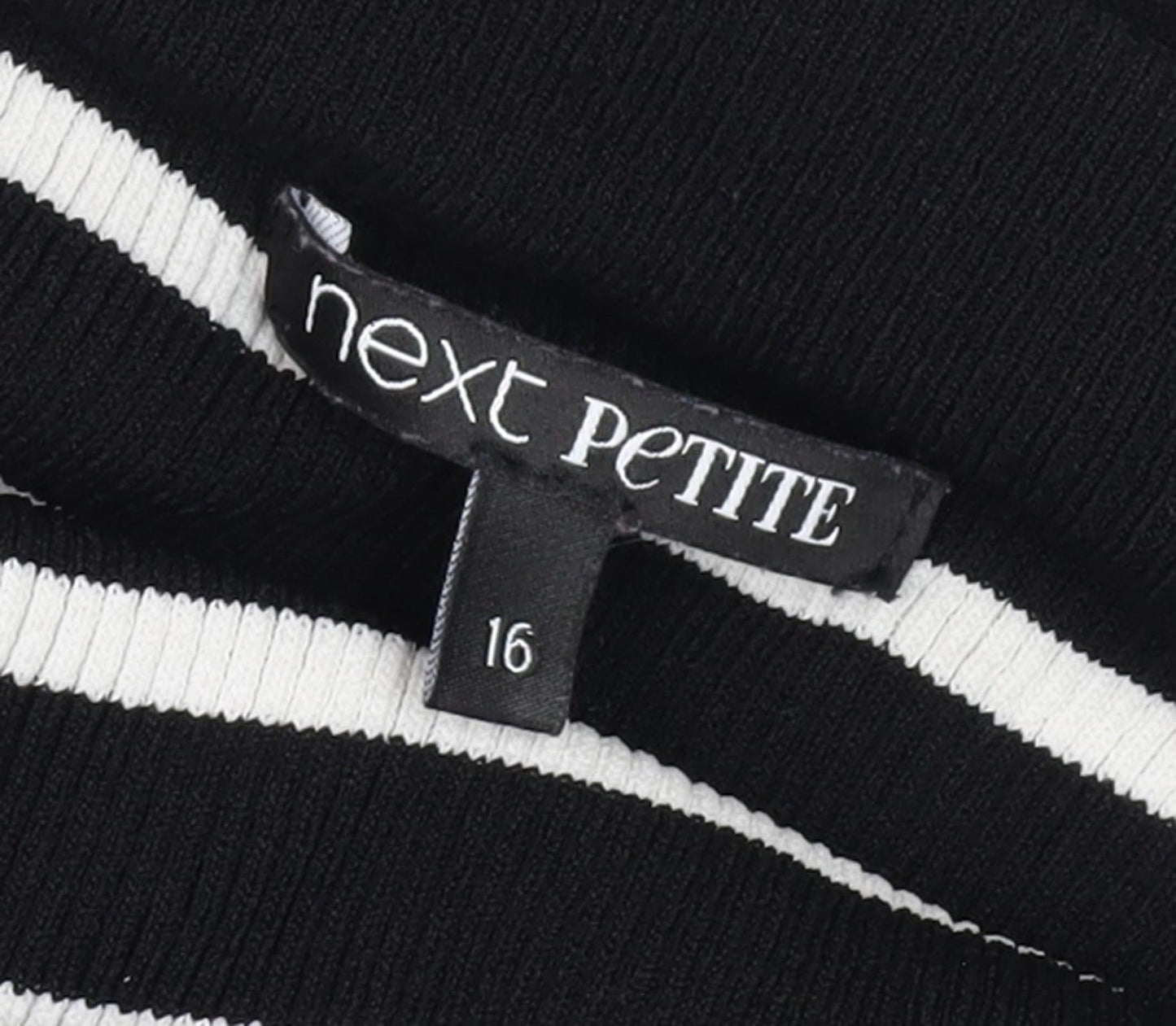 Next Women Black Striped Pullover Jumper Size 16