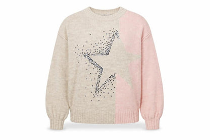 Next Women's Beige Rhinestone Star Jumper M