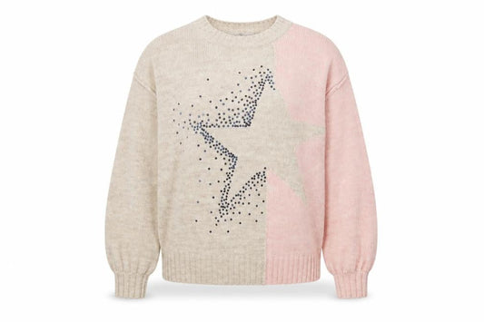 Next Women's Beige Rhinestone Star Jumper M