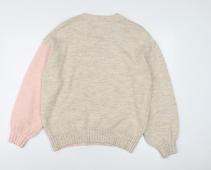 Next Women's Beige Rhinestone Star Jumper M