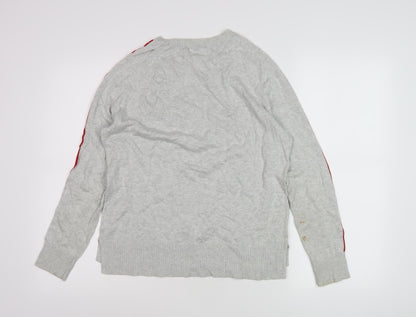 Hush Women’s Grey Rainbow Stripe Crew Neck Pullover XS