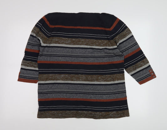 Next Women's Multicoloured Striped T-Shirt Size 18
