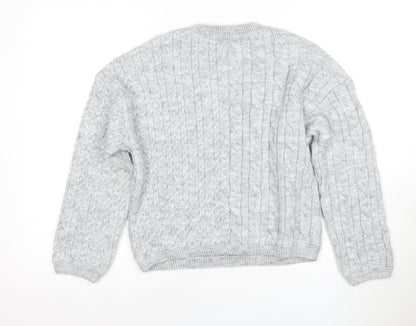 Marks Womens & Spencer Grey Cable-Knit Jumper S