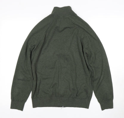 Mango Men's Green Full Zip Sweatshirt - Size S
