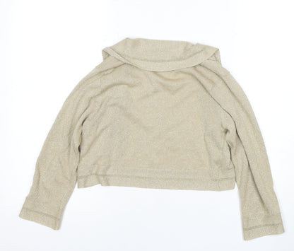 Preloved Noosnow Women's Beige Knit Cowl Neck Top (S) - Back