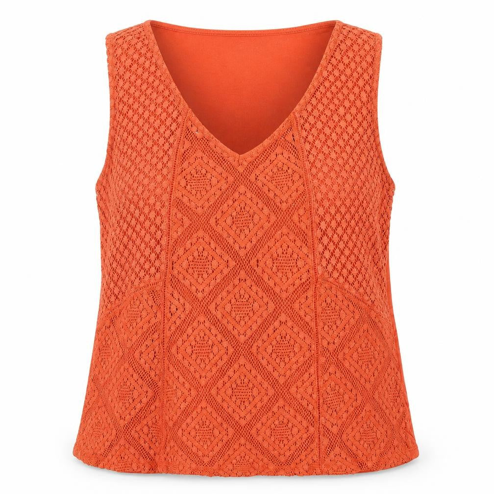 Next Women's Orange Crochet Tank Top Size 10