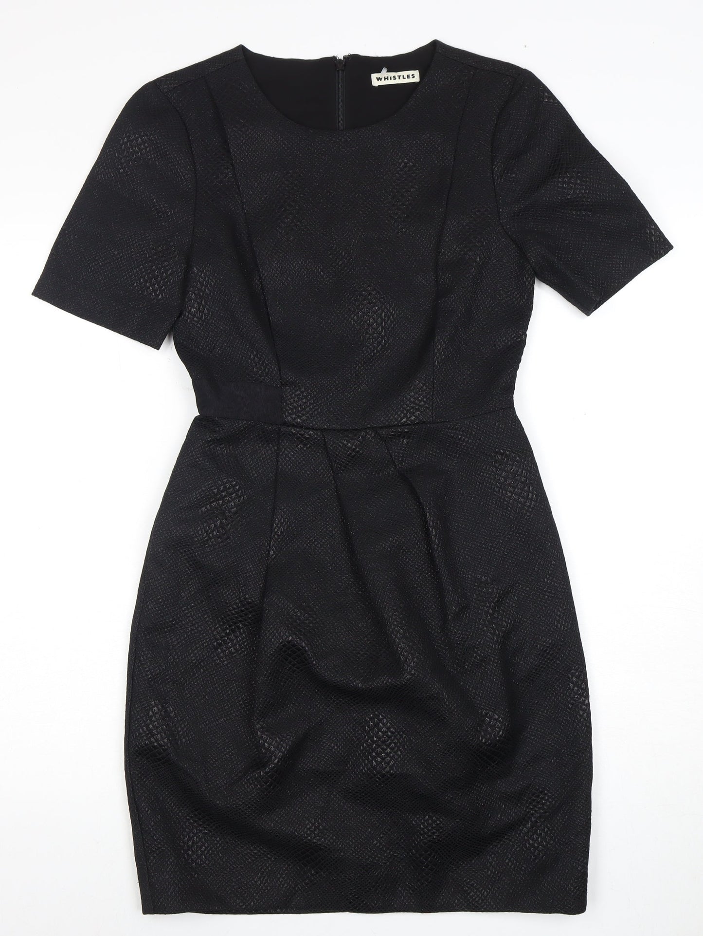 Whistles Women's Black Dress UK 8 Half Sleeve